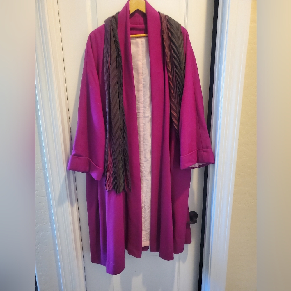 Women's magenta wool coat